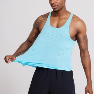 Men Running Singlet Quick Dry Breathable Singlet Wholesale Stylish square Collar <b>Light</b> Weight Seamless Sports Active tank Top - Product Image 5