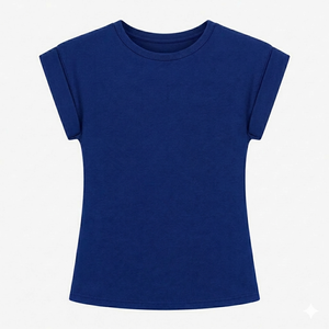 Camiseta de algodón de lona gruesa ecológica de alta calidad para mujer, cuello redondo, holgada, con puños enrollados personalizados, Colección Verano 2026 - Product Image 2