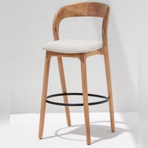 Tabouret de bar en bois Vandana Falcon Mira avec assise confortable pour cuisines et bars modernes - Product Image 1