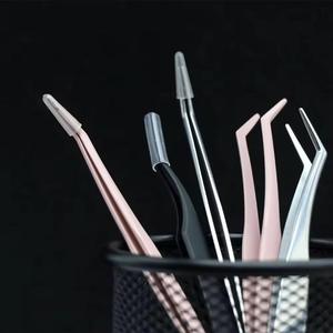 Pinces à cils en acier inoxydable de précision, pointe lisse, options de couleurs noir, rose, argent pour extensions de cils - Product Image 6