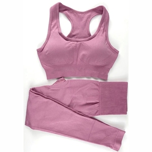 High Quality Preferred Fabric Set Women Yoga Wear Eco-Friendly Sportswear Front Logo for Fitness <b>Plus</b> <b>Size</b> Workout Tops Solid - Product Image 1