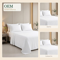 Ensemble de housse de couette en coton blanc gaufré pour hôtel, 3 pièces, OEM, literie pour chambre d'hôtel