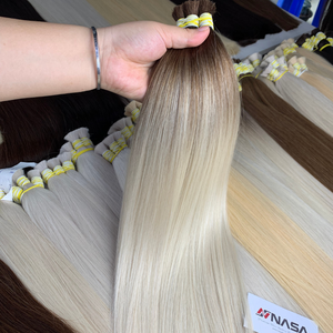 100% extensions de cheveux vietnamiennes super doublement dessinées de l'usine Bac Ninh tons d'été couleurs platine - Product Image 5