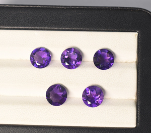 Ametyste naturelle ronde taille brillant 8 mm, pierre précieuse lâche pour la fabrication de bijoux - Product Image 3