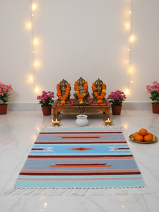 Tapis/chemin de table moderne en coton peluche fait main à motifs floraux – Lavable, avec envers réversible, épaisseur personnalisable pour la maison et les voyages - Product Image 2