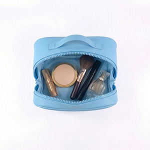 PVC Embossed Label Zipper Water Resistant Hanging Large Capacity Travel Fashion Cosmetic Bag - Product Image 6