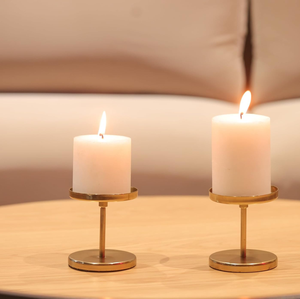 Brass <b>Square</b> <b>Candle</b> Pillar 2 Pieces Table Decorative Centerpieces Eco-Friendly Heat Resistant Christmas Customized Designs High - Product Image 5