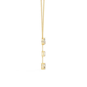 Collar de Oro Sólido de 14k con 3 Diamantes Cultivados en Laboratorio, Collar de Diamantes Cultivados en Laboratorio para Boda, Collar para Mujer para Aniversario, Joyería - Product Image 2