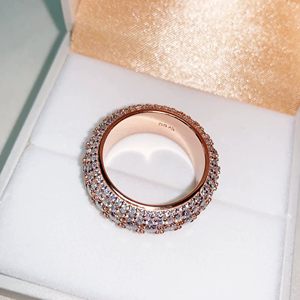 Bubble Full Band <b>Ring</b> 5 Row Eternity <b>Ring</b> GRA 925 Solid Silver Moissanite <b>Ring</b> Iced Out <b>Men</b> Diamond <b>Ring</b> Iced Out Jewelry - Product Image 5