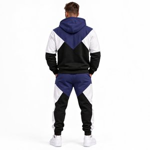 Survêtement pour homme à capuche avec fermeture éclair, manches longues, décontracté, en polyester et coton, pour l'automne - Product Image 2