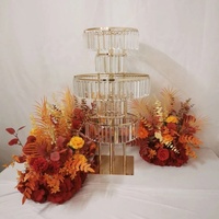 Candelabro de Metal Dorado de Lujo Personalizado de 5 Niveles, 43 Pulgadas de Alto, con Cristales Acrílicos, Centro de Mesa para Bodas, Compromisos, Año Nuevo