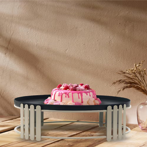 Stunning three-tier silver cake display stand features a stepped ladder design made of twisted wire frames, at wholesale prices. - Product Image 2