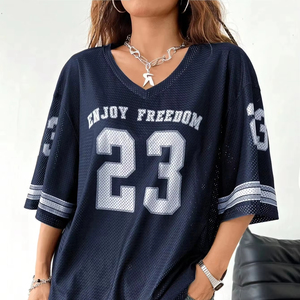 Fashion Trendy Streetwear American Football Shirt Custom Sublimated Mesh Plain American Football Jersey <b>Tshirts</b> - Product Image 1