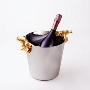 Custom Wholesale Stainless Steel <b>Ice</b> Bucket Hammered Metal Wine Chiller Bucket Double Wall Champagne <b>Cooler</b> For Bar Supplies - Product Image 5