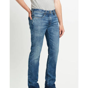 Jeans Rectos de Diseño para Hombre, Estilo Urbano, Tejido Sólido Elástico, Color Caqui Lavado, Alta Calidad, Venta al Por Mayor, 2023 - Product Image 2