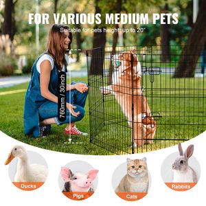 Recinto per Cani a 8 Pannelli Pieghevole in Metallo, Box per Esercizio 76 cm (H) x 61 cm (L) per Interni ed Esterni con Porta XL - Product Image 3