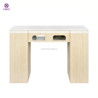 Tables de manucure modernes et élégantes en contreplaqué MDF, écologiques, de luxe, fabriquées au Vietnam, pour salons de manucure minimalistes haut de gamme, avec bar à ongles.