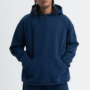 Sudadera con Capucha Extra Grande para Hombre, de Felpa de 350 g/m², de Alta Calidad, Lisa, Personalizable, Color Gris - Product Image 4