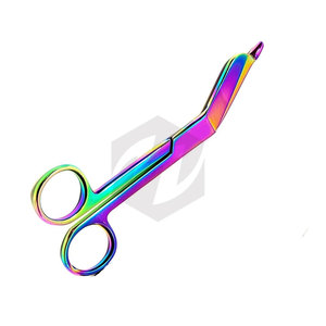 กรรไกรตัดผ้าพันแผล Lister 2 ชิ้น ขนาด 7.25 นิ้ว + 5.5 นิ้ว สีรุ้งมัลติไทเทเนียม สแตนเลสสตีล คุณภาพ A+ ใบมีดคม เครื่องมือแพทย์ - Product Image 5