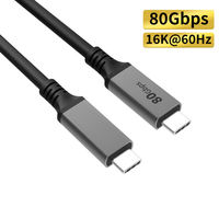 Cable USB4 con Blindaje Trenzado para Transferencia de Datos y Carga Rápida, Revestimiento de PVC/Nylon, 80Gbps, 8K@60Hz, Tipo-C a Tipo-C