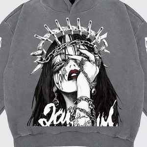 เสื้อฮู้ดดี้ทรงโอเวอร์ไซส์ Glory Custom ล้างสีแบบแอซิดวอช ผ้าฝ้าย 100% คุณภาพพรีเมียม พิมพ์ลาย DTF เสื้อผ้าลำลองสำหรับทุกเพศ - Product Image 6