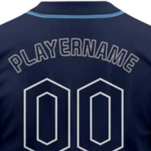 Camiseta de Béisbol Azul Marino para Hombre, Manga Corta, Cuello en V, Botones al Frente, Impresión del Nombre del Equipo, Ropa Deportiva de Poliéster que Absorbe la Humedad - Product Image 5