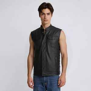 Nouveau design de gilet en cuir, style exclusif, gilet en cuir haut de gamme, arrivée récente, gilet en cuir fabriqué au Pakistan - Product Image 1