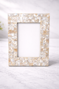 กรอบรูปแนวตั้งเปลือกหอยมุก งานฝีมือฝังเปลือกหอยแบบโมเสก กรอบรูปหรูหราสำหรับตกแต่งโต๊ะ ของขวัญ - Product Image 2