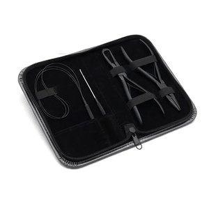Kit de Herramientas para Instalación de Extensiones de Cabello con Anillos Micro de Acero Inoxidable, Alicates para Cabello Natural, Herramientas Profesionales para Salón de Belleza - Product Image 1