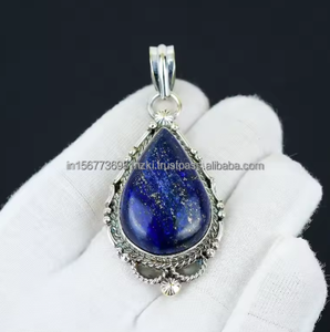 Collar con colgante de lapislázuli Natural, colgante hecho a mano de Plata de Ley 925, colgante de lapislázuli, regalo para mujer, collar con colgante - Product Image 1