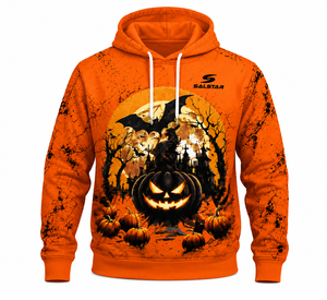 Sudadera con Capucha Personalizada para Mujer y Hombre, con Borde Crudo, Unisex, Etiqueta Personalizada, Estilo Gótico para Fiesta de Halloween - Product Image 1
