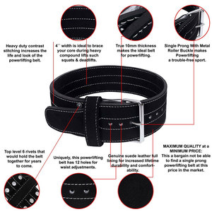 Leather Single Prong Power <b>Belt</b> 4 Inches Wide 10 Mm Thick Gym Training <b>Belt</b> Workout Weight Lifting <b>Belts</b> - Product Image 4