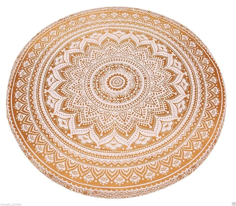 Tapiz redondo de Mandala indio, decoración de pared colgante, esterilla de Yoga para decoración del hogar, tapiz de Mandla