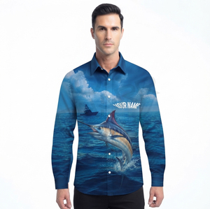Custom Logo Botton Collar <b>Sun</b> Protection Long Sleeve Fishing Polo <b>Shirt</b> 100% Polyester Moisture Fisherman Jersey - Product Image 1