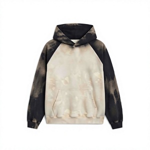 Sudadera con Capucha Tie-Dye para Hombre, Manga Raglán, Oversize, 100% Algodón French Terry, Estilo Urbano, Otoño, con Bolsillo - Product Image 1