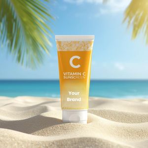 Crème hydratante pour le visage à la vitamine C, SPF 30+, vegan, biologique, en marque propre, crème de jour, écran solaire, crème au collagène, écran solaire large spectre - Product Image 2
