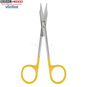 Tijeras Manuales T/C Goldman Fox de 5 Pulgadas, Curvas, de Acero Inoxidable, Super Corte, Hojas Extra Finas y Afiladas, para Tejido Gumoso, Cirugía de Precisión - Product Image 5