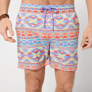 Men's Geometric Print <b>Board</b> Shorts Quick Dry Drawstring Swimwear Casual Short Shorts 100% Polyester Vibrant Colors - Product Image 2
