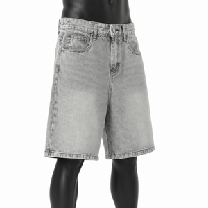 Shorts en jean personnalisés pour hommes, style baggy surdimensionné, streetwear, fabricant OEM ODM - Product Image 3