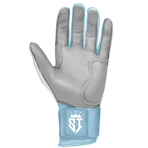 Gants de frappe Shahi Impex pour adultes en cuir blanc et bleu, qualité supérieure, 100% cuir CABRETTA, épaisseur 0,09 mm, légers - Product Image 3