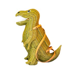 Bolso Infantil de Mimbre con Forma de Dinosaurio Hecho a Mano, Bolso Bandolera Ecológico para Accesorios Infantiles - Product Image 4
