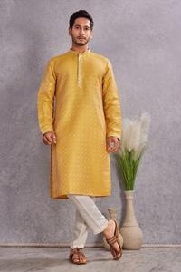 New <b>Men's</b> Yellow Cotton <b>Kurta</b> Traditional Casual Wear Regular Fit Indian Pakistani Ethnic Style All Seasons for <b>Mens</b> - Product Image 4