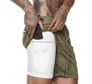 Short de sport de gymnastique à deux étages pour hommes de haute qualité Short de sport à séchage rapide - Product Image 4