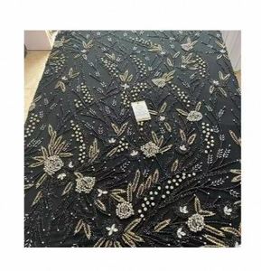 Tela Bordada con Encaje Floral Hecha a Mano, Material Textil Decorativo para Vestidos de Fiesta al Mejor Precio - Product Image 1