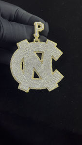 Custom Letter Moissanite Hip Hop <b>Charm</b> Pendant Round Brilliant Cut <b>Silver</b> Gold Plated Unisex Gift Jewelry - Product Image 2