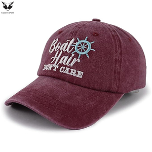 Wholesale Rate Newest Washed Cotton Burgundy Color Premium Quality Vacation Headwear For Boating & Sailing Beach Baseball <b>Cap</b> - Product Image 2