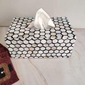 Elegant Eco-Friendly Custom Bone Inlay Handmade Tissue Holder Premium Decorative Home Decor Tradebyd - Product Image 1