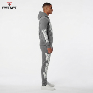 Ensemble de survêtement sportif pour homme, coupe slim, à capuche, tendance hiver, couleur unie, idéal pour la gym et le jogging, en promotion - Product Image 3