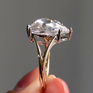 5 Carat Lab-Grown Pear Cut <b>Diamond</b> <b>Ring</b> 14K white Gold Classic Engagement Wedding Jewelry original - Product Image 2