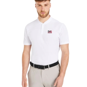 Wholesale Performance <b>Collarless</b> Polo <b>Shirt</b> <b>Men</b> Breathable Stretch Sportswear Quick Dry Workout Golf Tennis Running Training - Product Image 1